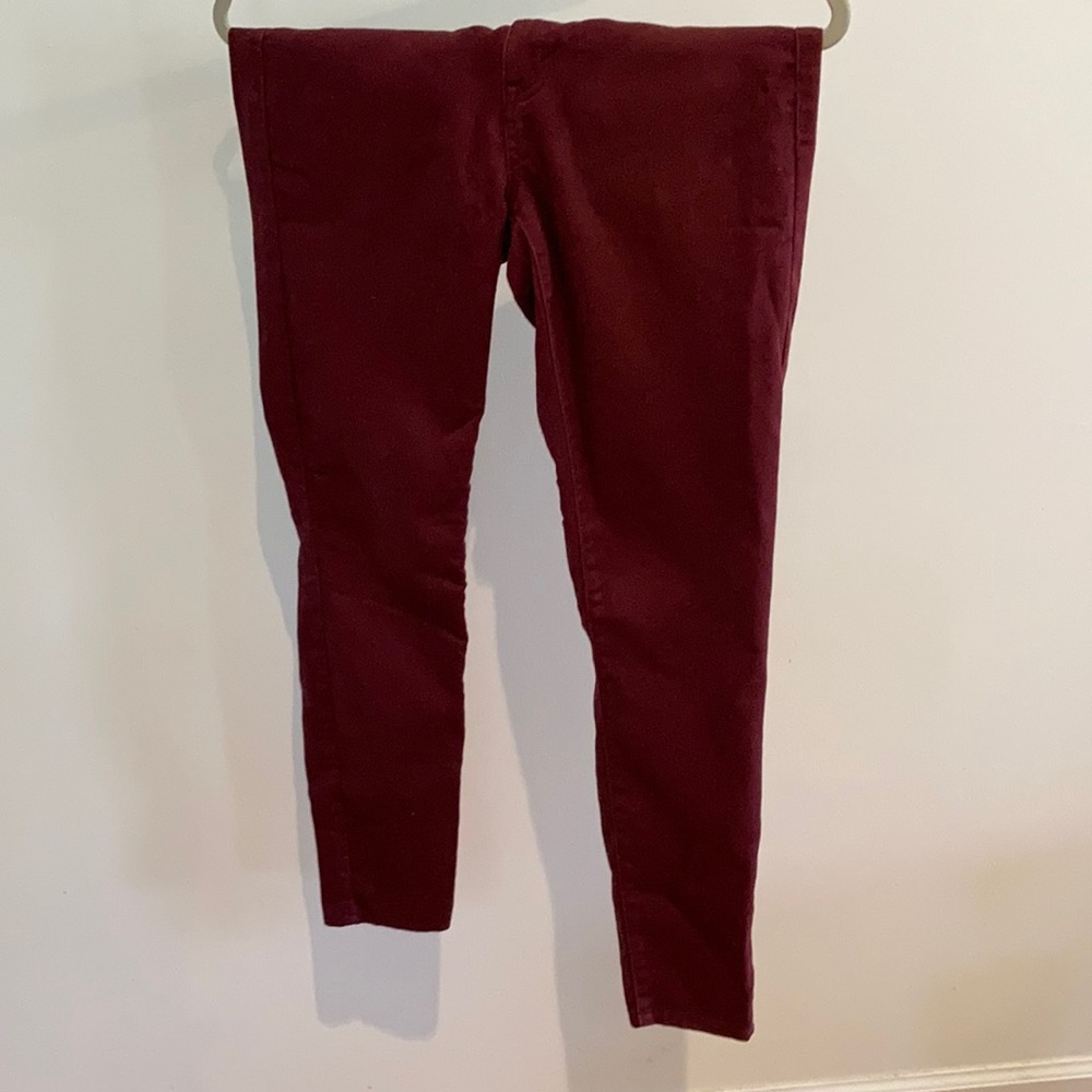 High waisted red jeans